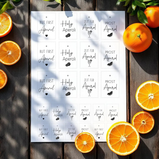Etiketten transparent "BUT FIRST" A5 Bogen