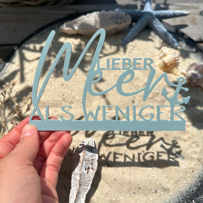 "Lieber Meer als weniger" Einschieber 3D Druck | 5 Stück