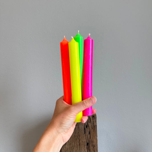 Neon Stabkerze 4 vers. Farben