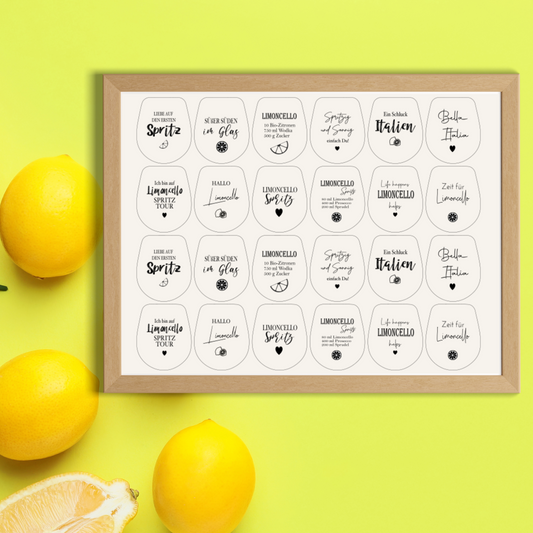 Einleger für Ballonlichthalter mini Glas transparent "Ein Schluck Limon" A5 Bogen