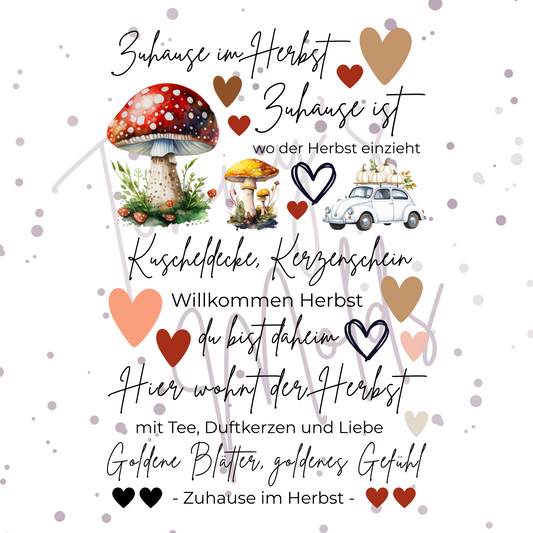 Zuhause im Herbst A5 Bogen