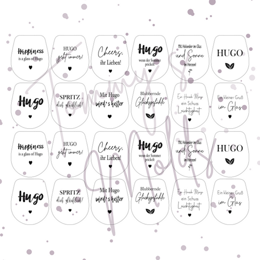 Einleger für Ballonlichthalter mini Glas transparent "Hugo" A5 Bogen