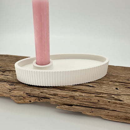 Schale Oval für Stabkerzen mit Rillen | Happy Molds Edition