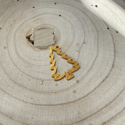 10 Anhänger - Tannen in gold