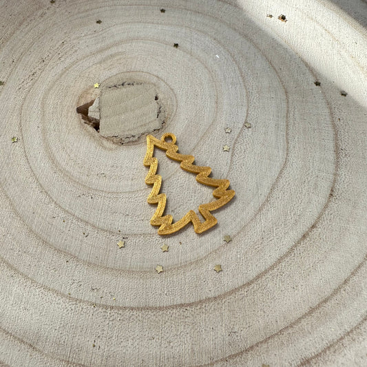 10 Anhänger - Tannen in gold