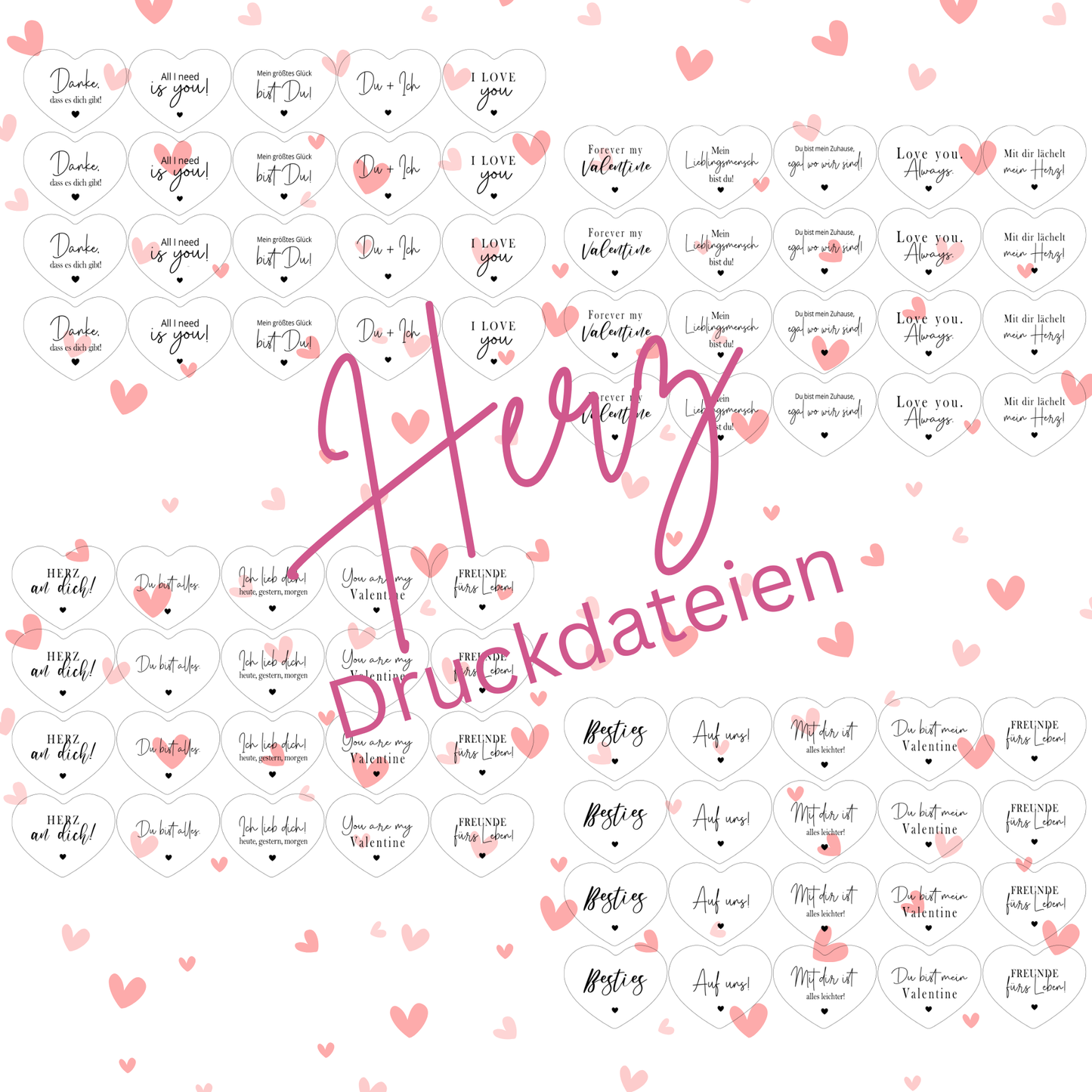 Vorlage Herz Einleger - Valentine Edition