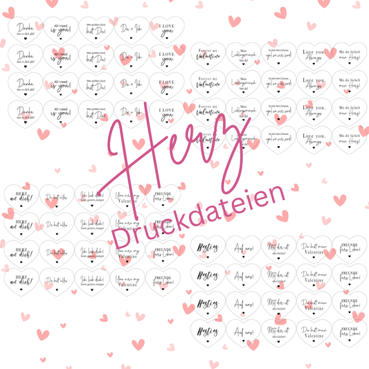 Vorlage Herz Einleger - Valentine Edition
