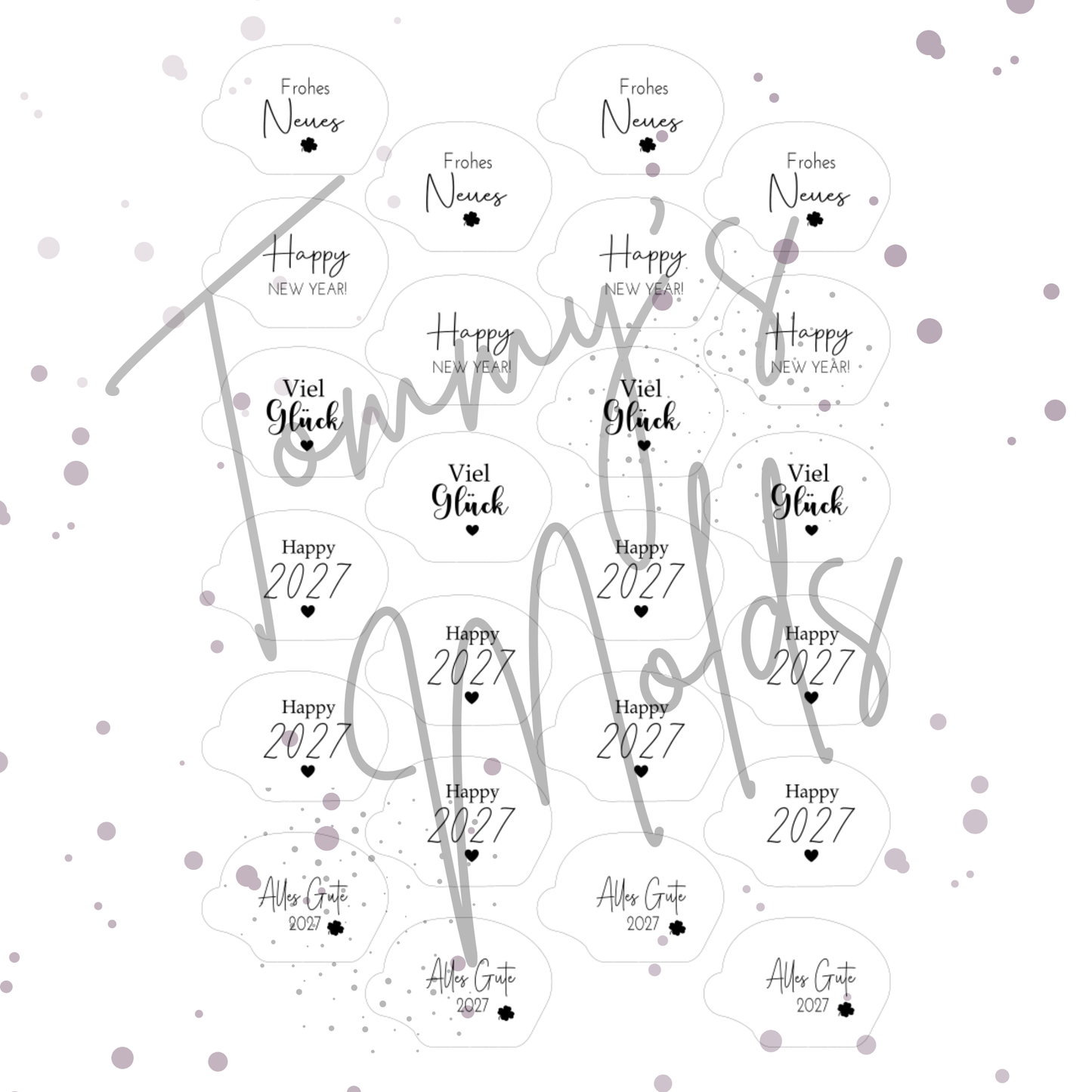 Einleger für Schweinchen Ballonlichthalter "Frohes Neues"