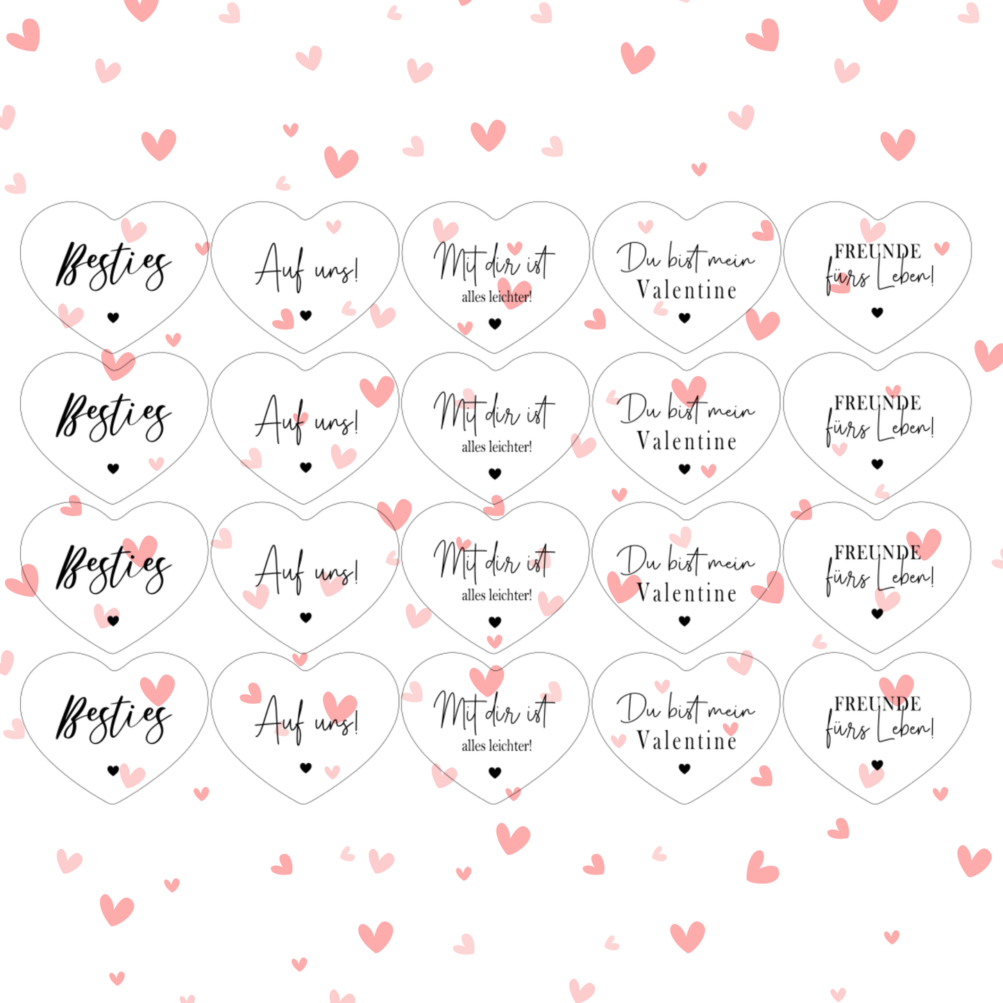 Vorlage Herz Einleger - Valentine Edition