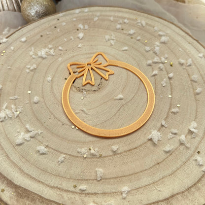 Aufsätze für Weihnachtskugel mit Schleife | 10 Stück in gold