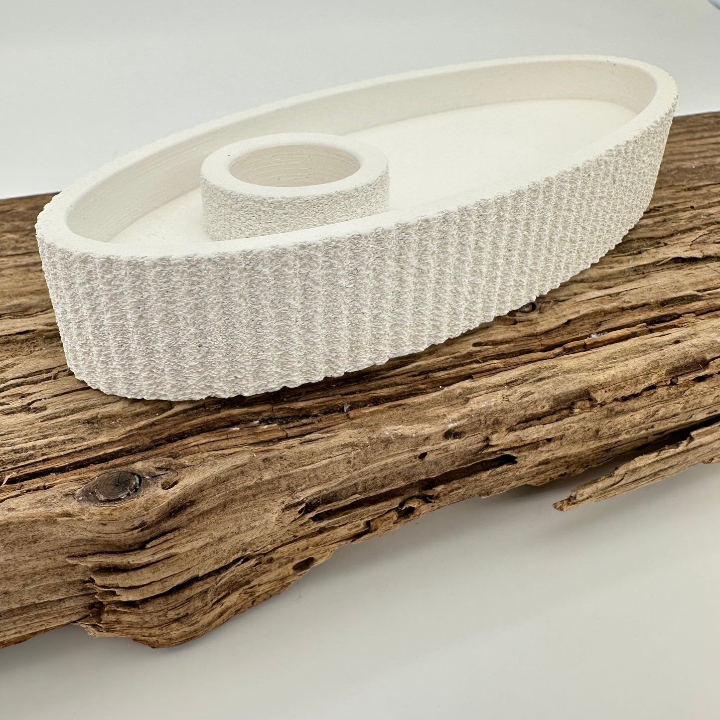 Schale Oval für Stabkerzen mit Struktur | Happy Molds Edition