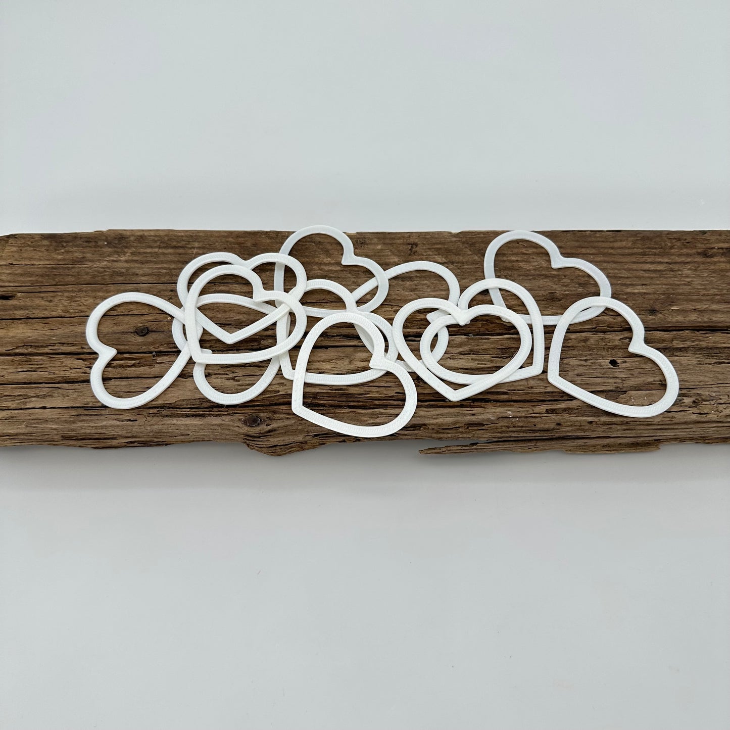 Aufsätze für Herz Ballonlichthalter | 12 Stück silk weiß