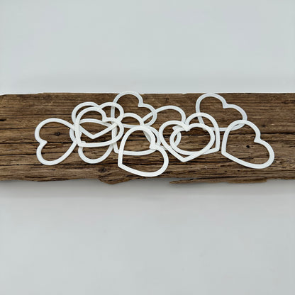 Aufsätze für Herz Ballonlichthalter | 12 Stück silk weiß