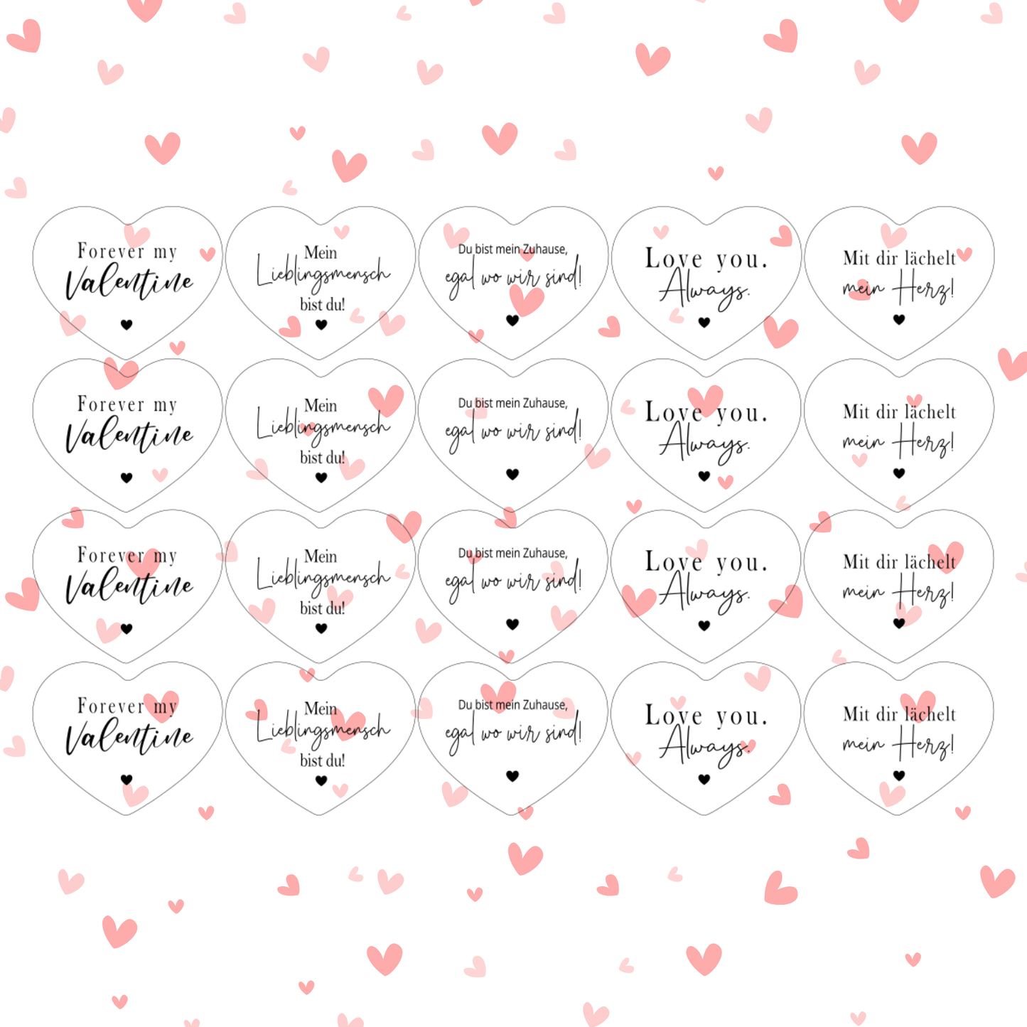 Vorlage Herz Einleger - Valentine Edition