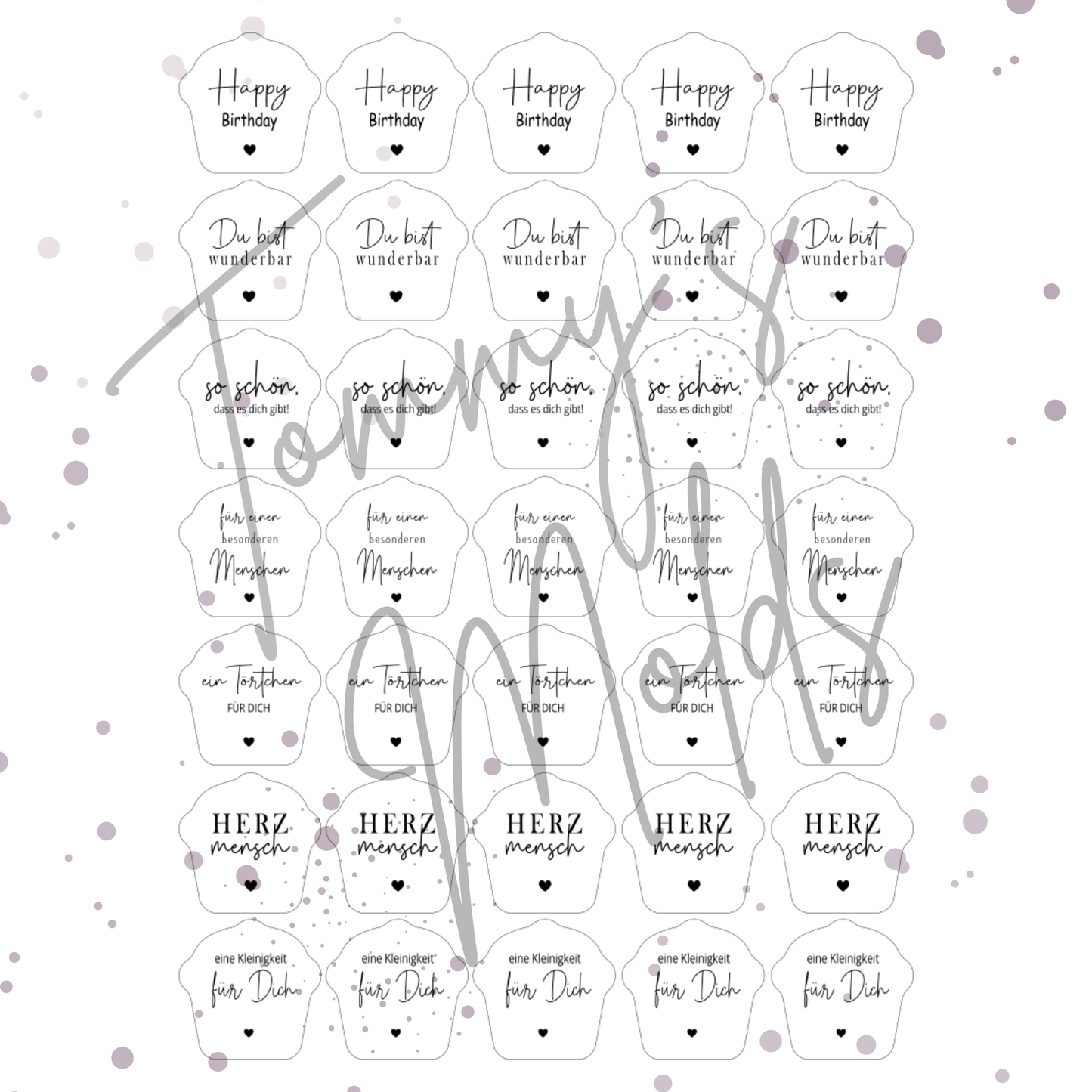 Einleger für Pustekuchen Ballonlichthalter "Happy Birthday"