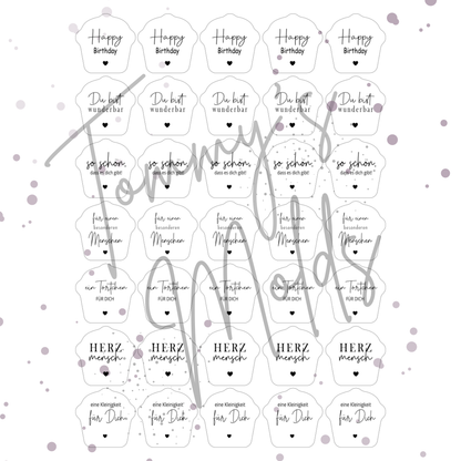 Einleger für Pustekuchen Ballonlichthalter "Happy Birthday"