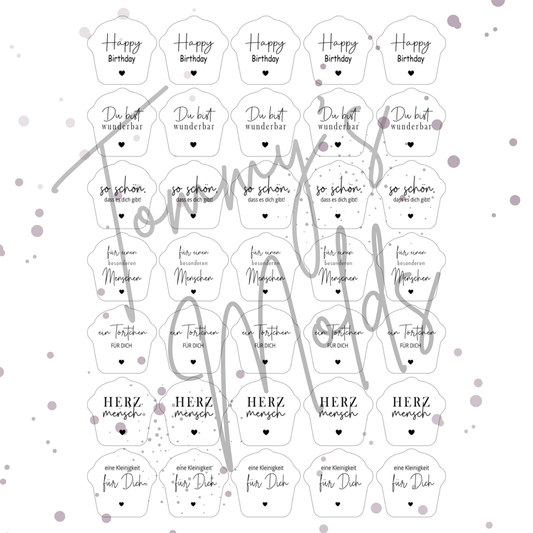 Einleger für Pustekuchen Ballonlichthalter "Happy Birthday"
