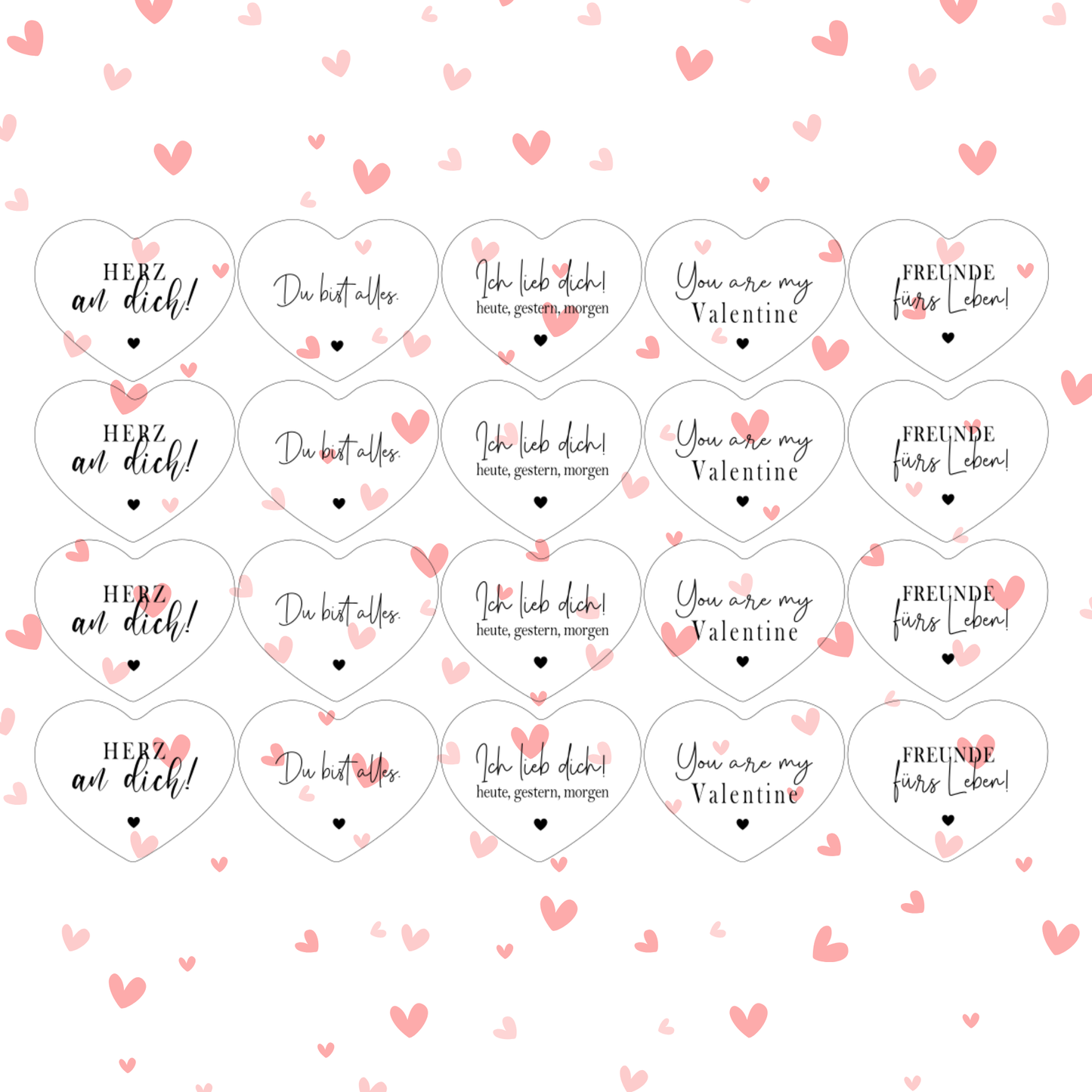 Vorlage Herz Einleger - Valentine Edition