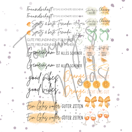"Freundschaft und Spritz“ Wasserschiebefolie A5 Bogen
