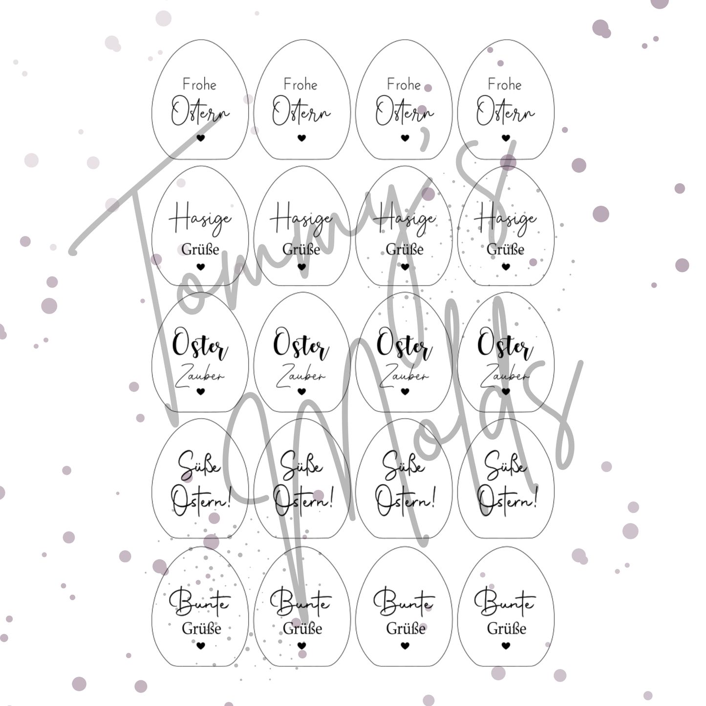 Einleger für Ei Ballonlichthalter "Frohe Ostern" A4 Bogen
