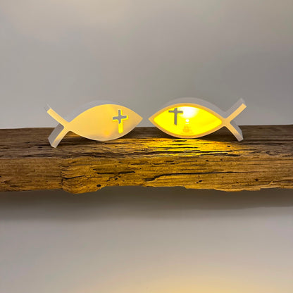 Fisch mit Kreuz Ballonlichthalter
