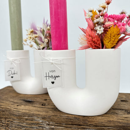 Stabkerzenhalter U-Vase Glatt