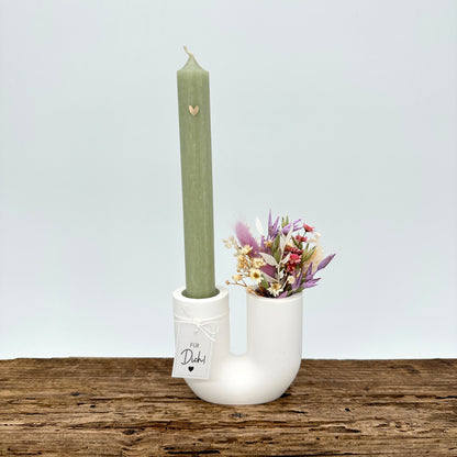 Stabkerzenhalter U-Vase Glatt