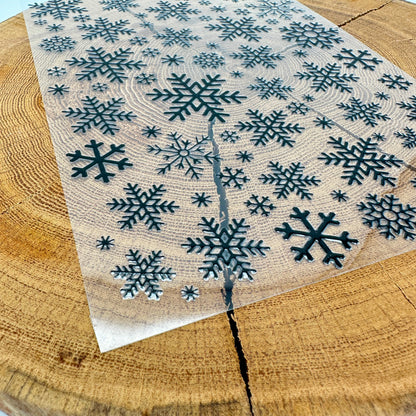 "Schneeflocken schwarz" A5 Bogen