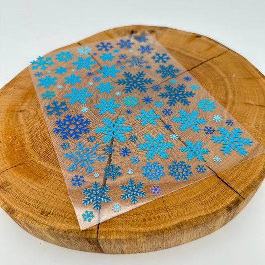 "Schneeflocken blau" A5 Bogen