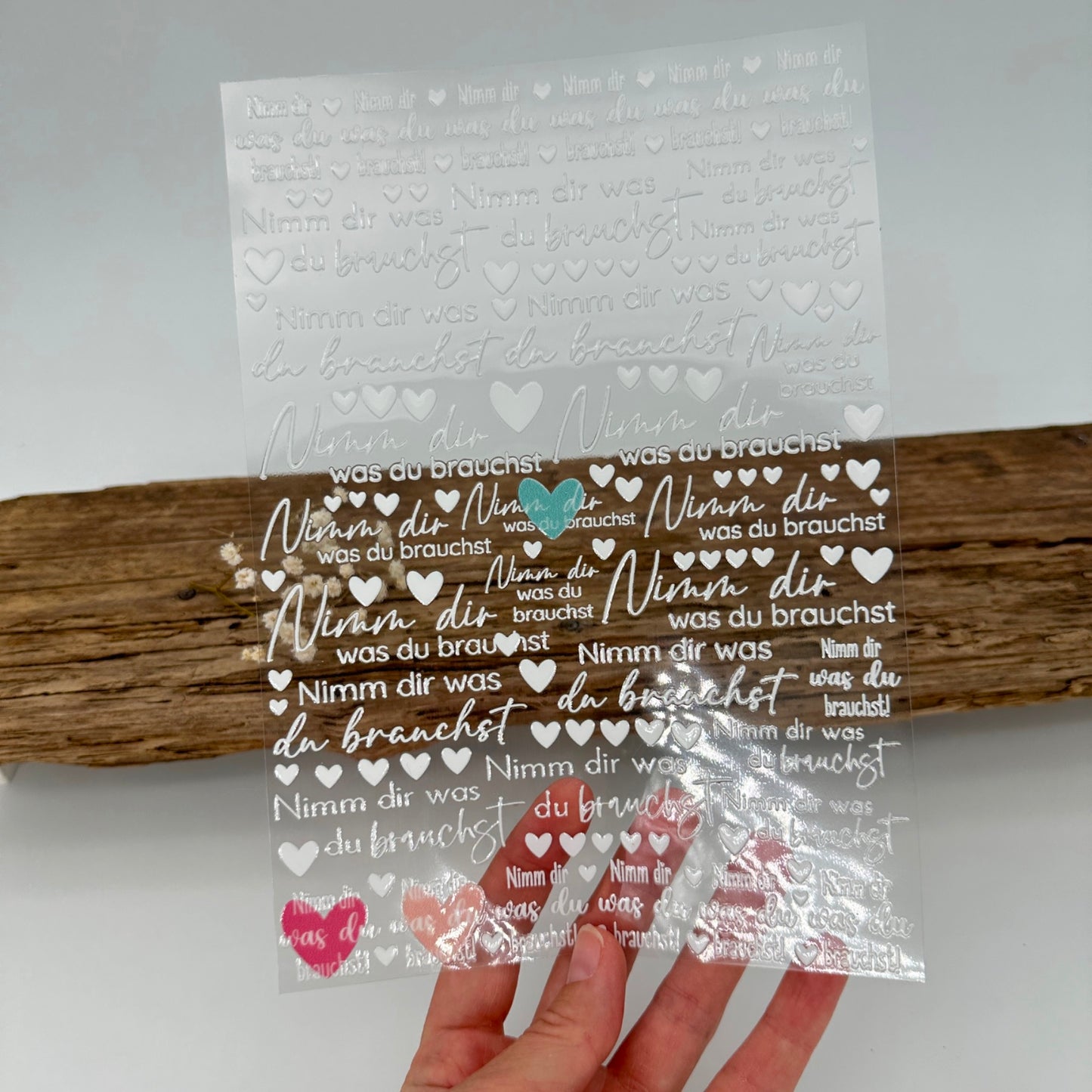 "Nimm dir was du brauchst" weiß A5 Bogen