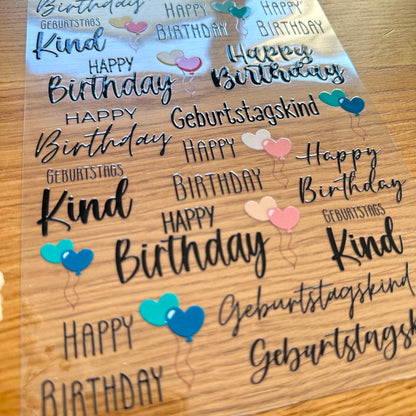 Geburtstagskind schwarz A5 Bogen