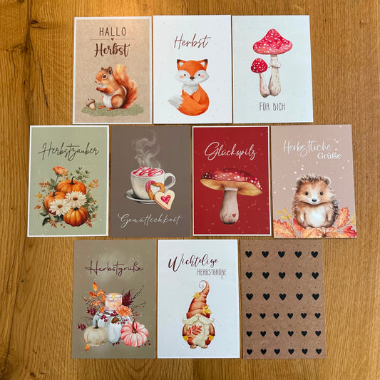Herbstkarten Mix - 10er Set