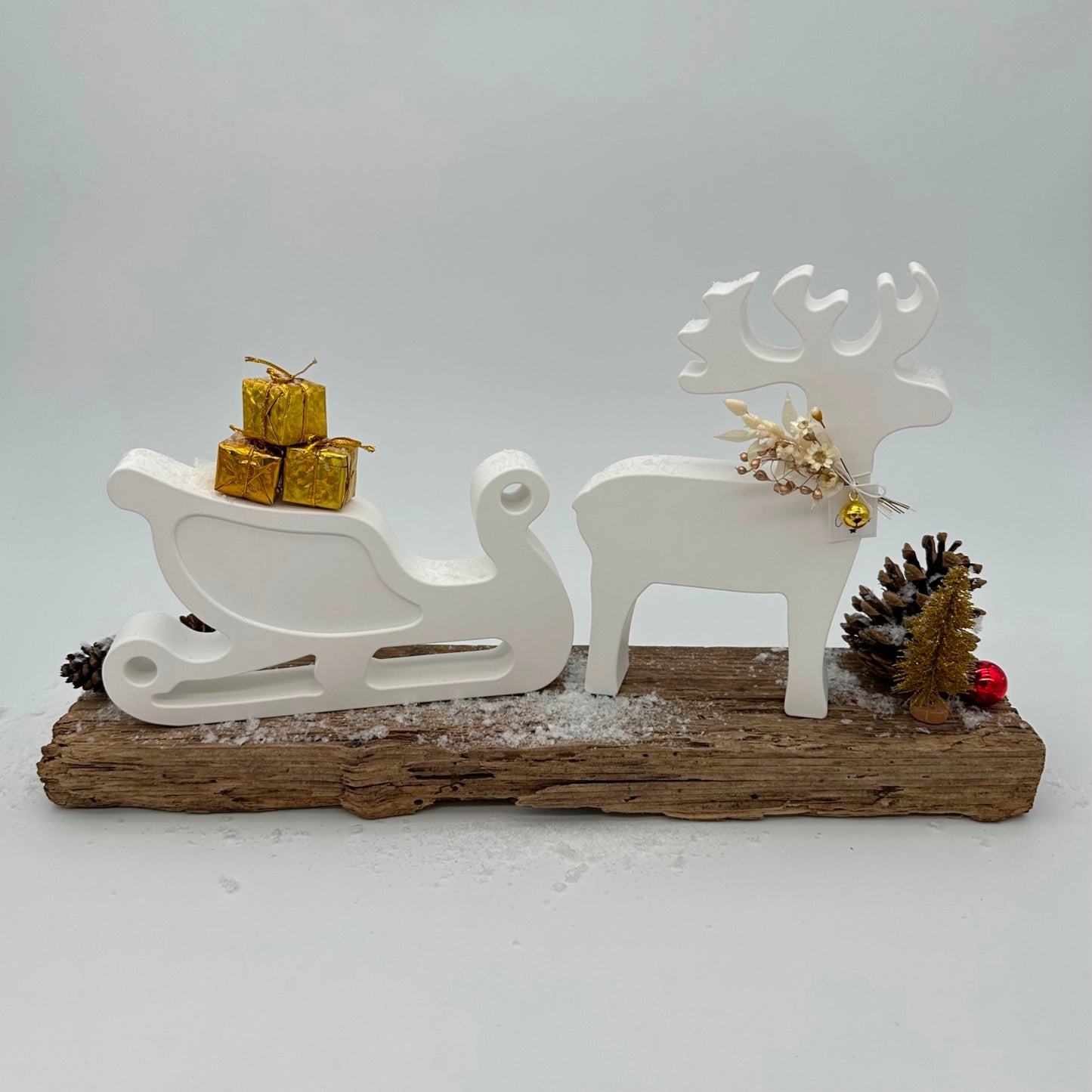 Rentier Donner mit Schlitten Set
