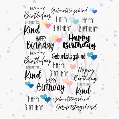 Geburtstagskind schwarz A5 Bogen