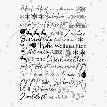 Advent, Advent Klötzchenedition A5 Bogen schwarz