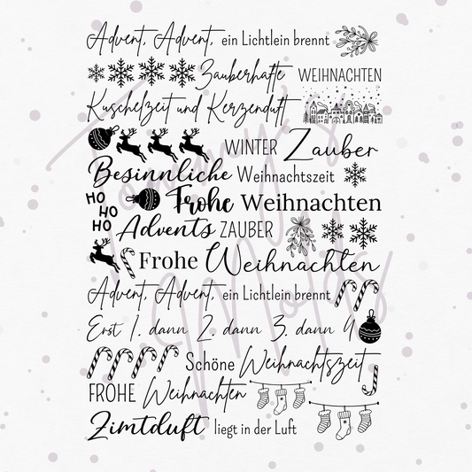 Advent, Advent Klötzchenedition A5 Bogen schwarz
