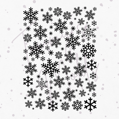 "Schneeflocken schwarz" A5 Bogen
