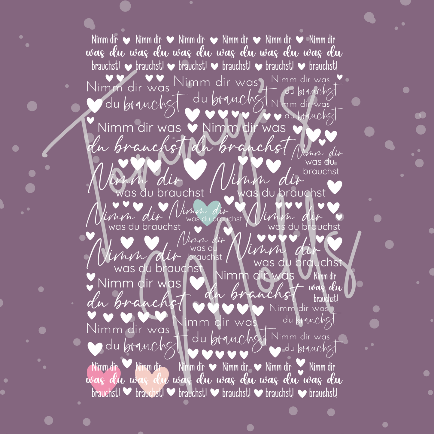 "Nimm dir was du brauchst" weiß A5 Bogen