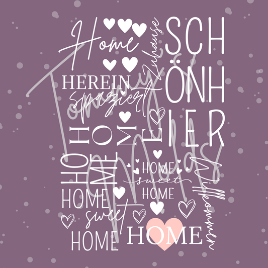 Home sweet Home in weiß A5 Bogen