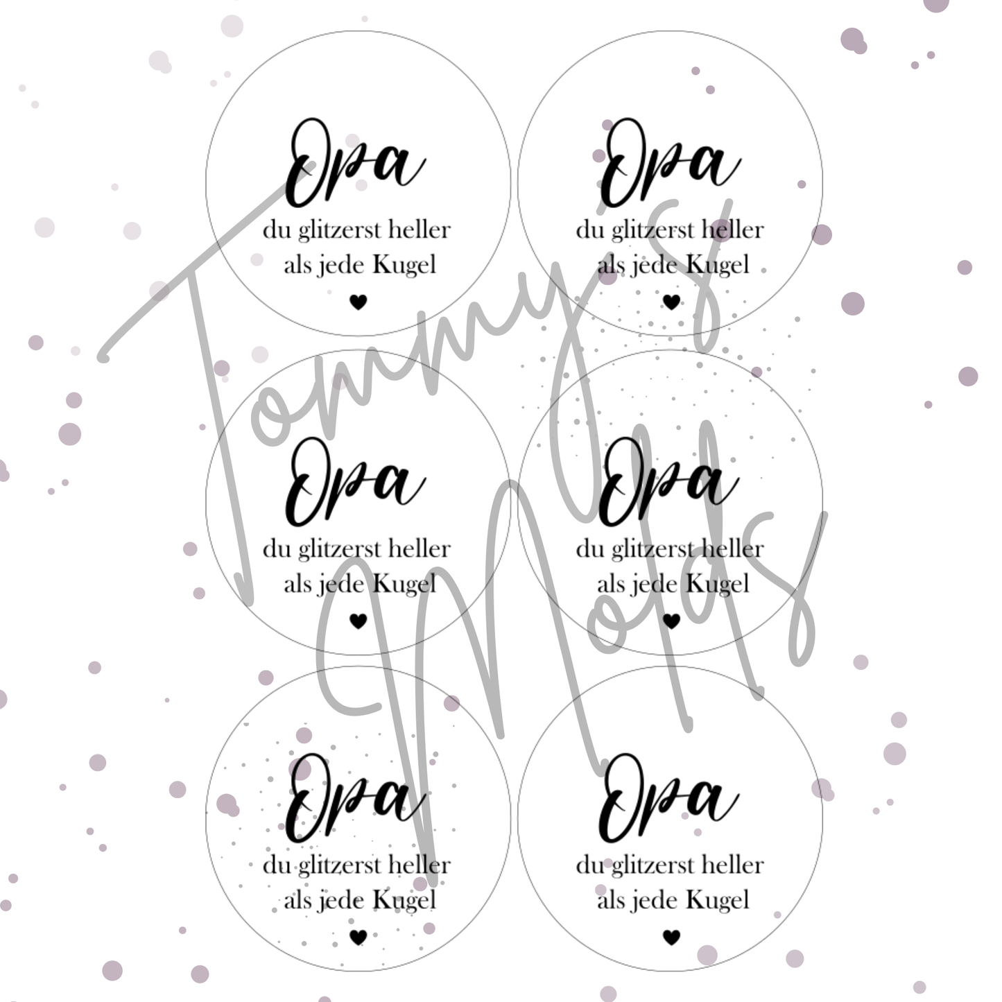 Einleger für Weihnachtskugel "du glitzerst heller" A4 Bogen