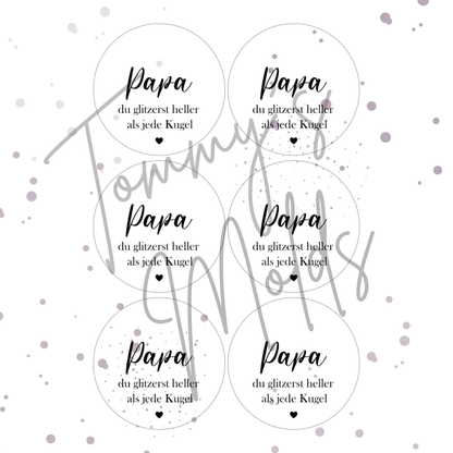 Einleger für Weihnachtskugel "du glitzerst heller" A4 Bogen