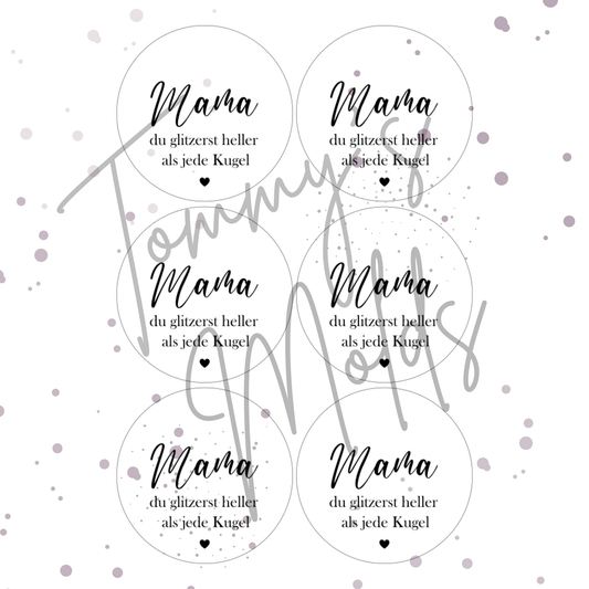 Einleger für Weihnachtskugel "du glitzerst heller" A4 Bogen