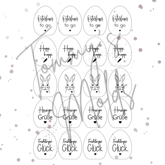 Einleger für Ei Ballonlichthalter "Osterfeuer to go" A4 Bogen