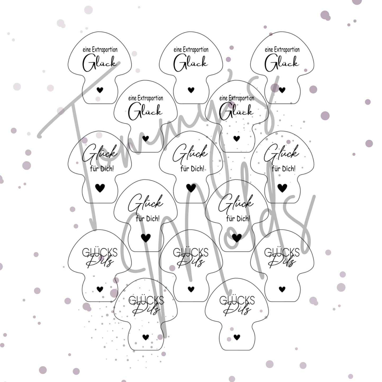 Vorlage Glückspilz Aufsatz + Druckdateien