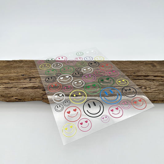 Gute Laune Gesicht bunt A5 Bogen