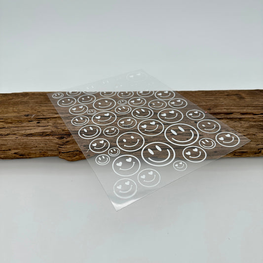 Gute Laune Gesicht weiß A5 Bogen