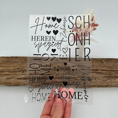 Home sweet Home in schwarz A5 Bogen