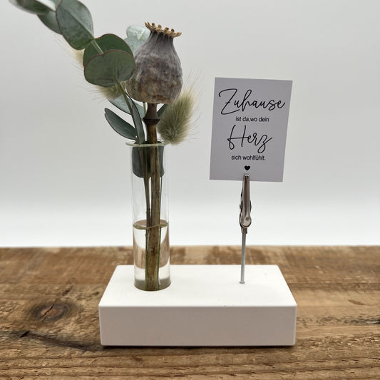Platte mit Öffnung für Reagenzglas und Klammerhalter