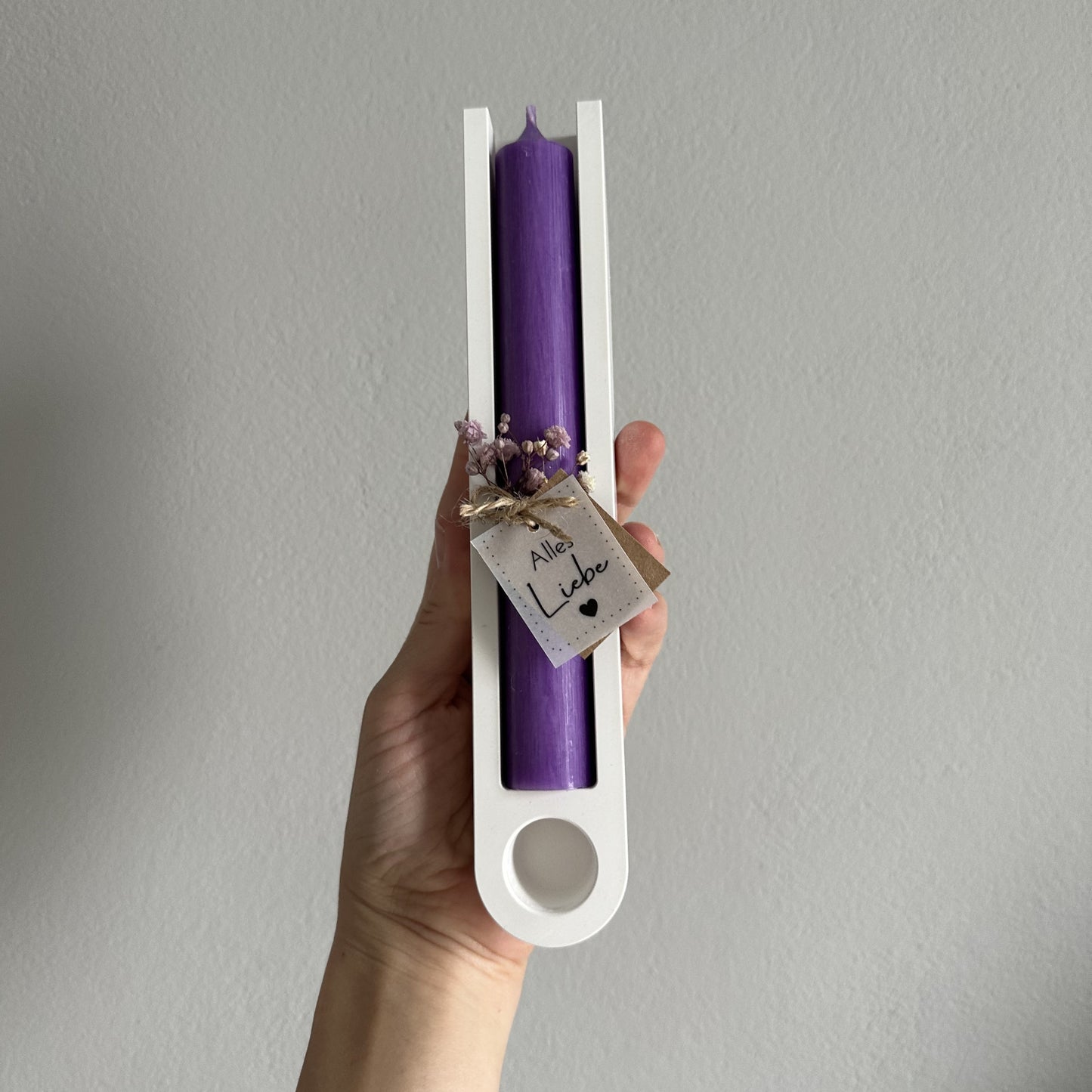 Kerzenhalter Geschenkset für eine Kerze in lang 18cm