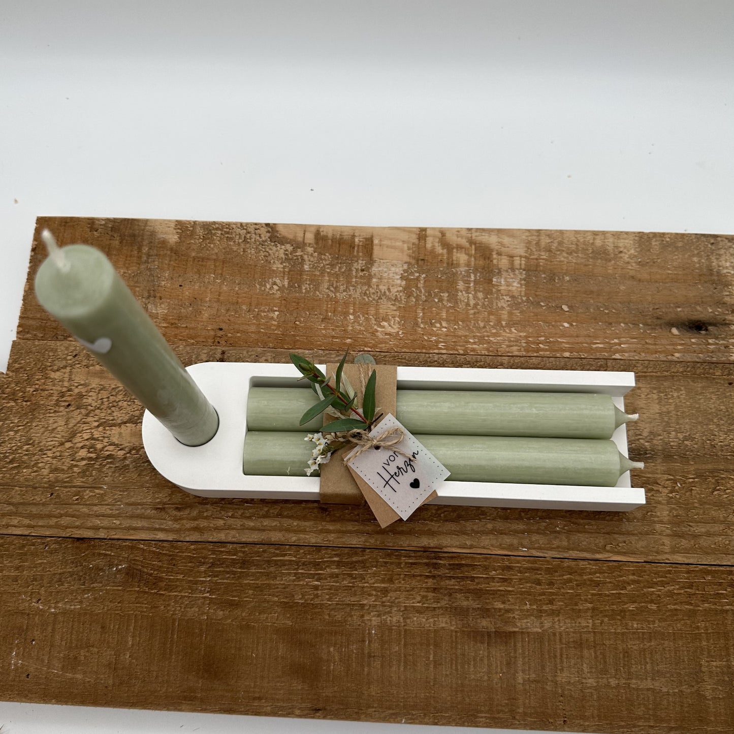 Kerzenhalter Geschenkset für zwei Stabkerzen in lang